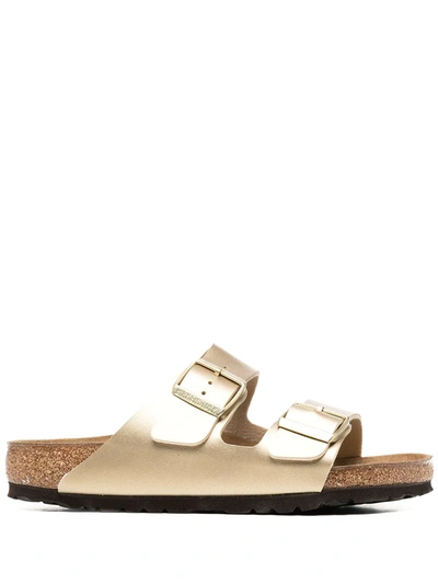 Birkenstock Arizona Platform Double-strap Sandals In Gold