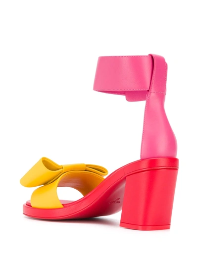 Shop Comme Des Garçons Colour-block Leather Sandals In Pink