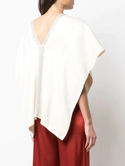 Voz Short-sleeve Flared Sweater In Ivory/truffle