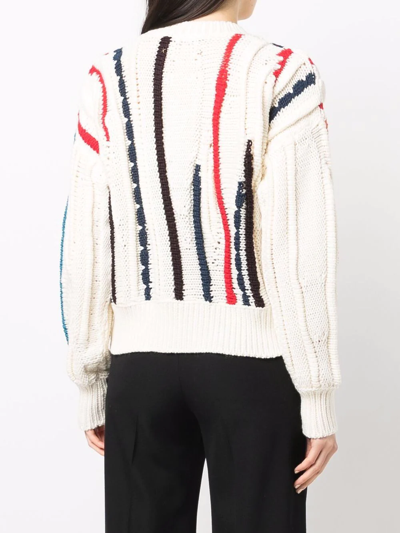 Shop Golden Goose Stripe-pattern Wool Jumper In Weiss