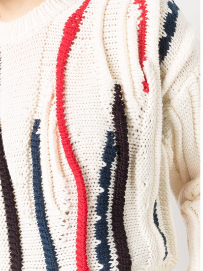 Shop Golden Goose Stripe-pattern Wool Jumper In Weiss