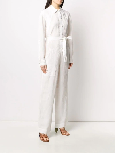 Shop Etro Collared Jumpsuit In White