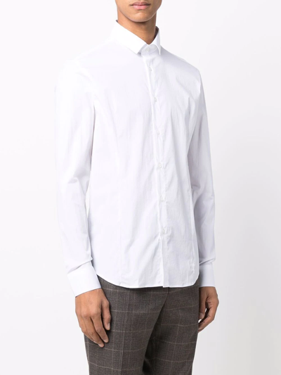 Shop Daniele Alessandrini Long-sleeved Buttoned-up Shirt In White