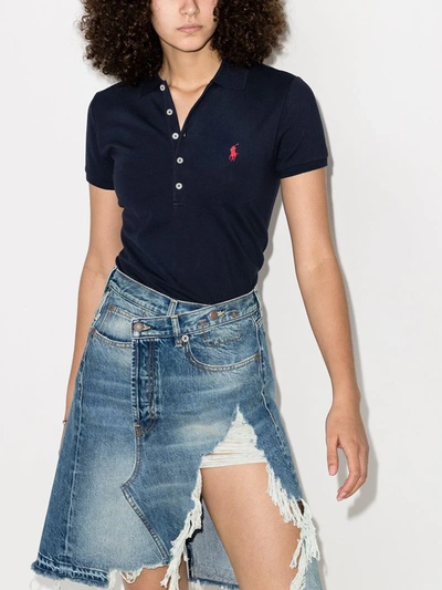 Polo Ralph Lauren Slim Fit Stretch Polo Shirt In Blue