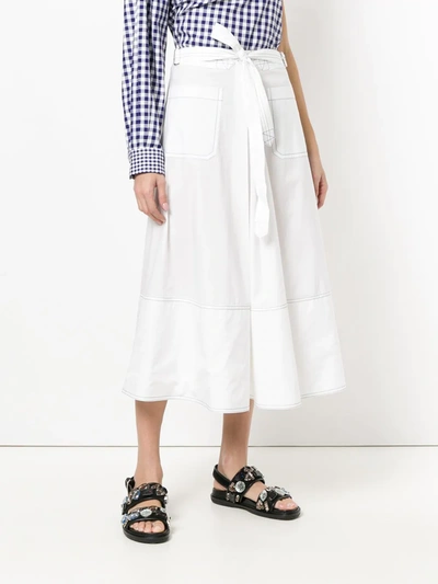 Shop Marni High Waisted Long Skirt In White