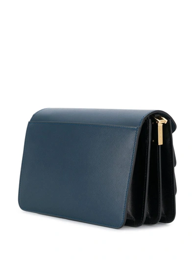 Shop Marni Two-tone Shoulder Bag In Blue