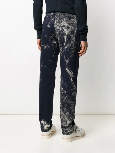 Shop Maison Margiela Paint Splatter Tailored Trousers In Blue