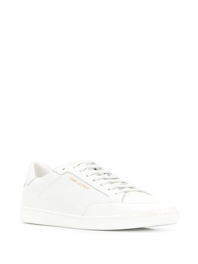 Shop Saint Laurent Court Classic Sl/10 Perforated Sneakers In White