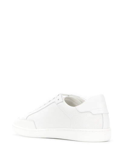 Shop Saint Laurent Court Classic Sl/10 Perforated Sneakers In White