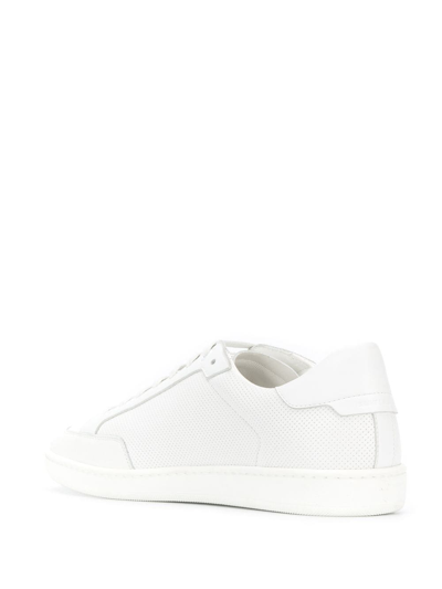 Saint Laurent Low-top Leather Sneakers Round Toe In White