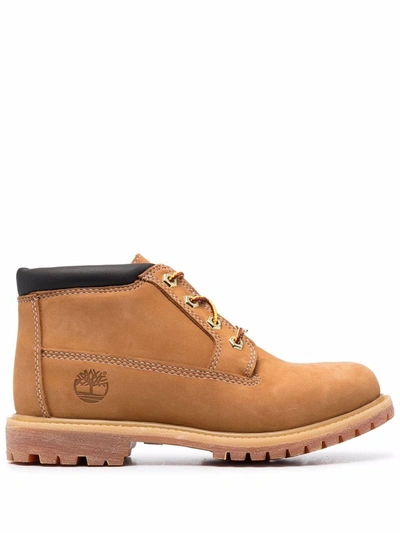 Shop Timberland Side Embossed-logo Boots In Brown