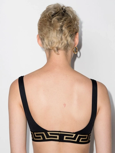 Versace Black Medusa Empire Triangle Bikini Top In Schwarz