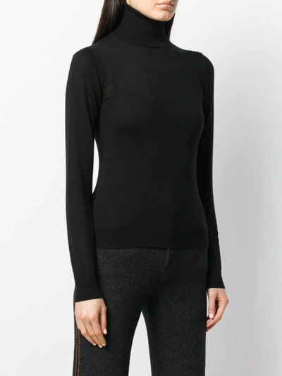 Shop Barrie Turtleneck Cashmere Pullover In Black