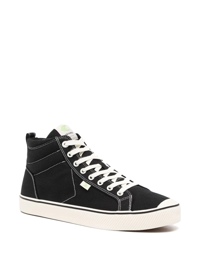 Shop Cariuma Oca High Canvas Sneakers In 黑色