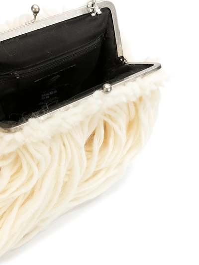 Shop Discord Yohji Yamamoto Fringed Shoulder Bag In Neutrals