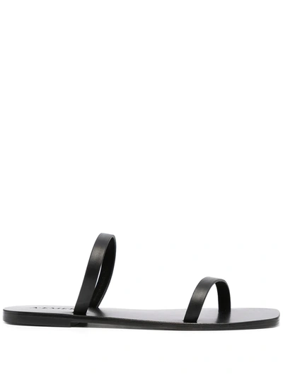 Shop A.emery Square-toe Leather Sandals In Black