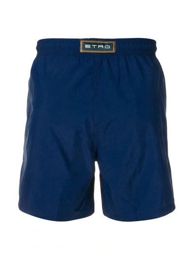 Shop Etro Classic Swim Shorts In Blue