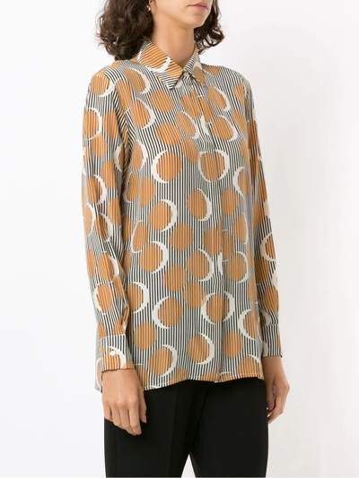 Shop Lenny Niemeyer Eclipse Print Silk Shirt In Orange