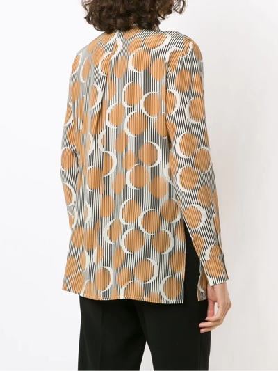 Shop Lenny Niemeyer Eclipse Print Silk Shirt In Orange