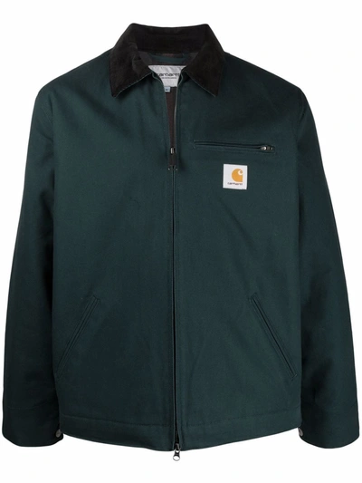 Shop Carhartt Contrast-collar Jacket In Grün