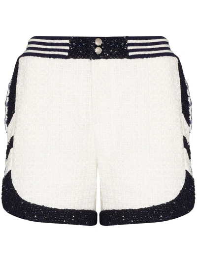 Shop Faith Connexion Tweed Pattern Mix Shorts In White