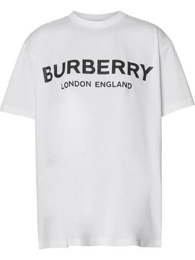 Shop Burberry Logo T-shirt In A1464 White