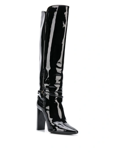 Saint Laurent 76 Boots In Patent Leather In Black
