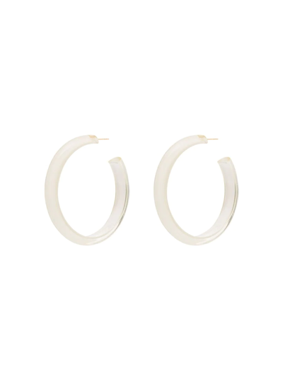 Shop Alison Lou Loucite Medium Jelly Hoop Earrings In White