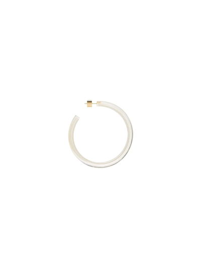 Shop Alison Lou Loucite Medium Jelly Hoop Earrings In White