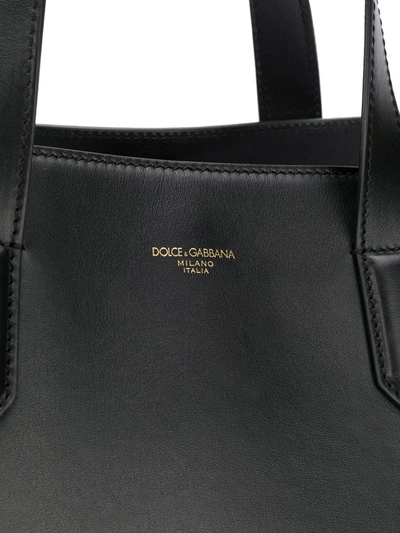 Shop Dolce & Gabbana Monreale Logo-stamp Tote Bag In Black