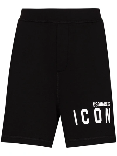 Shop Dsquared2 Logo Print Track Shorts In Black