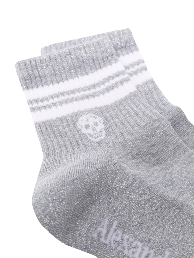 Shop Alexander Mcqueen Logo-printed Socks In Grey