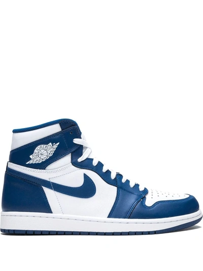 Shop Jordan Air  1 Retro High Og "storm Blue" Sneakers In White