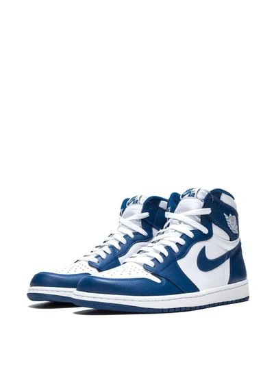 Shop Jordan Air  1 Retro High Og "storm Blue" Sneakers In White