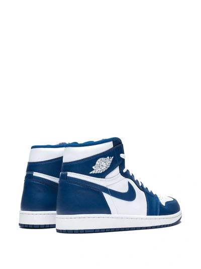 Shop Jordan Air  1 Retro High Og "storm Blue" Sneakers In White