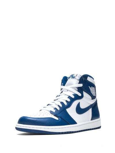Shop Jordan Air  1 Retro High Og "storm Blue" Sneakers In White