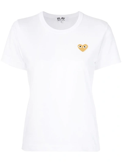 Shop Comme Des Garçons Play Heart Logo T-shirt In White