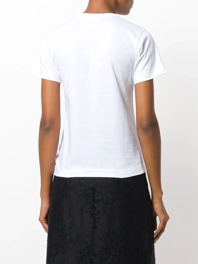 Comme Des Garçons Play Comme Des Garcons Play White And Gold Heart Patch T-shirt In White