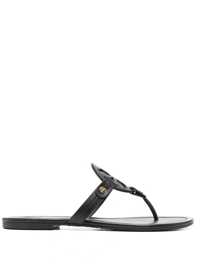 Shop Tory Burch Miller Leather Sandals In Black