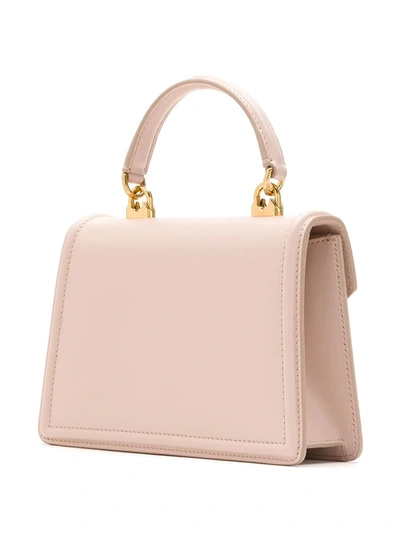 Shop Dolce & Gabbana Small Devotion Leather Top-handle Bag In Pink