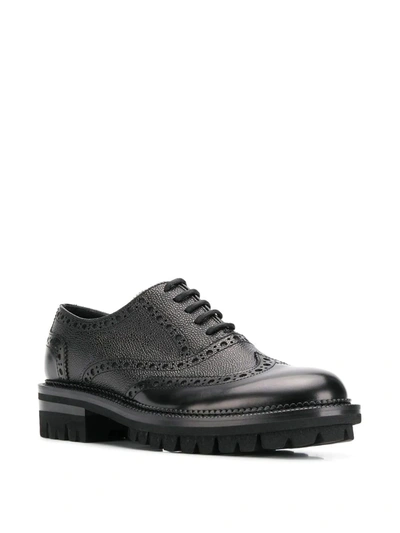 Shop Dsquared2 Texture Detail Brogues In Black
