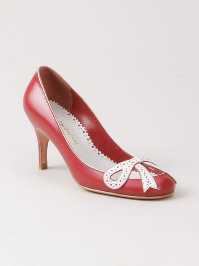 Sarah Chofakian Mid-heel Pumps In Red