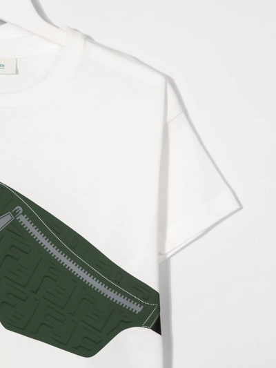 Shop Fendi Belt Bag Print T-shirt In 白色