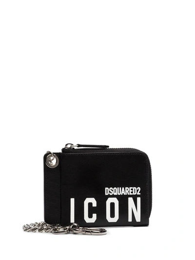 Shop Dsquared2 Icon Leather Wallet In Black