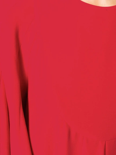 Shop Valentino Pleated Mini Dress In Red