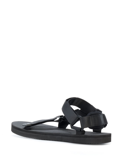 Shop Suicoke Satin Sandals In Black