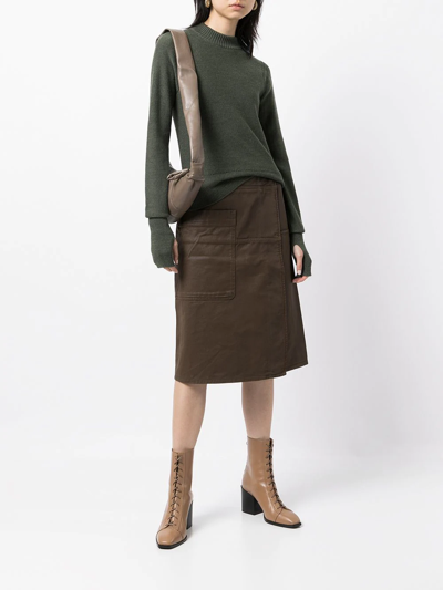 Shop Lemaire Round Neck Jumper In Green