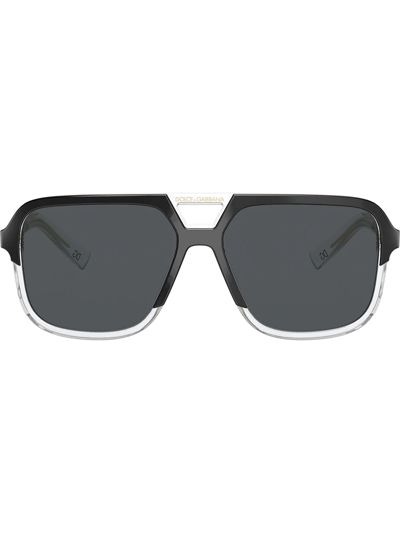 Shop Dolce & Gabbana Aviator-frame Sunglasses In Black