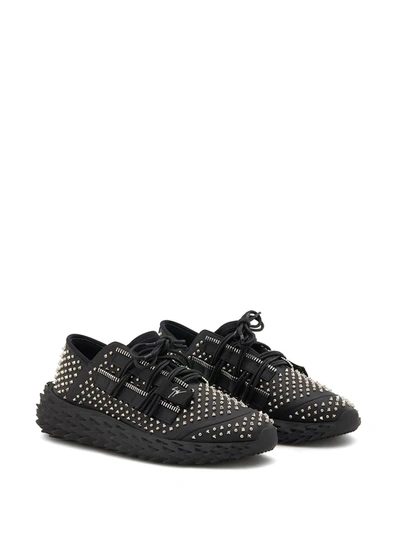 Shop Giuseppe Zanotti Platform Stud-embellished Sneakers In Black