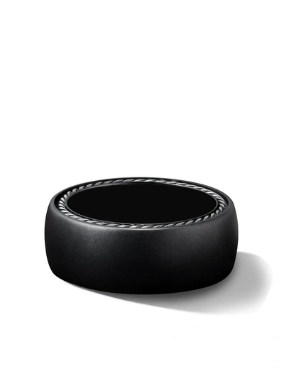 David Yurman Men's Black Titanium & Silver Streamline Wide Band Ring In Tb